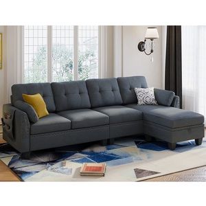 Convertible L shaped reversible sectional color blush grey come with all screws
